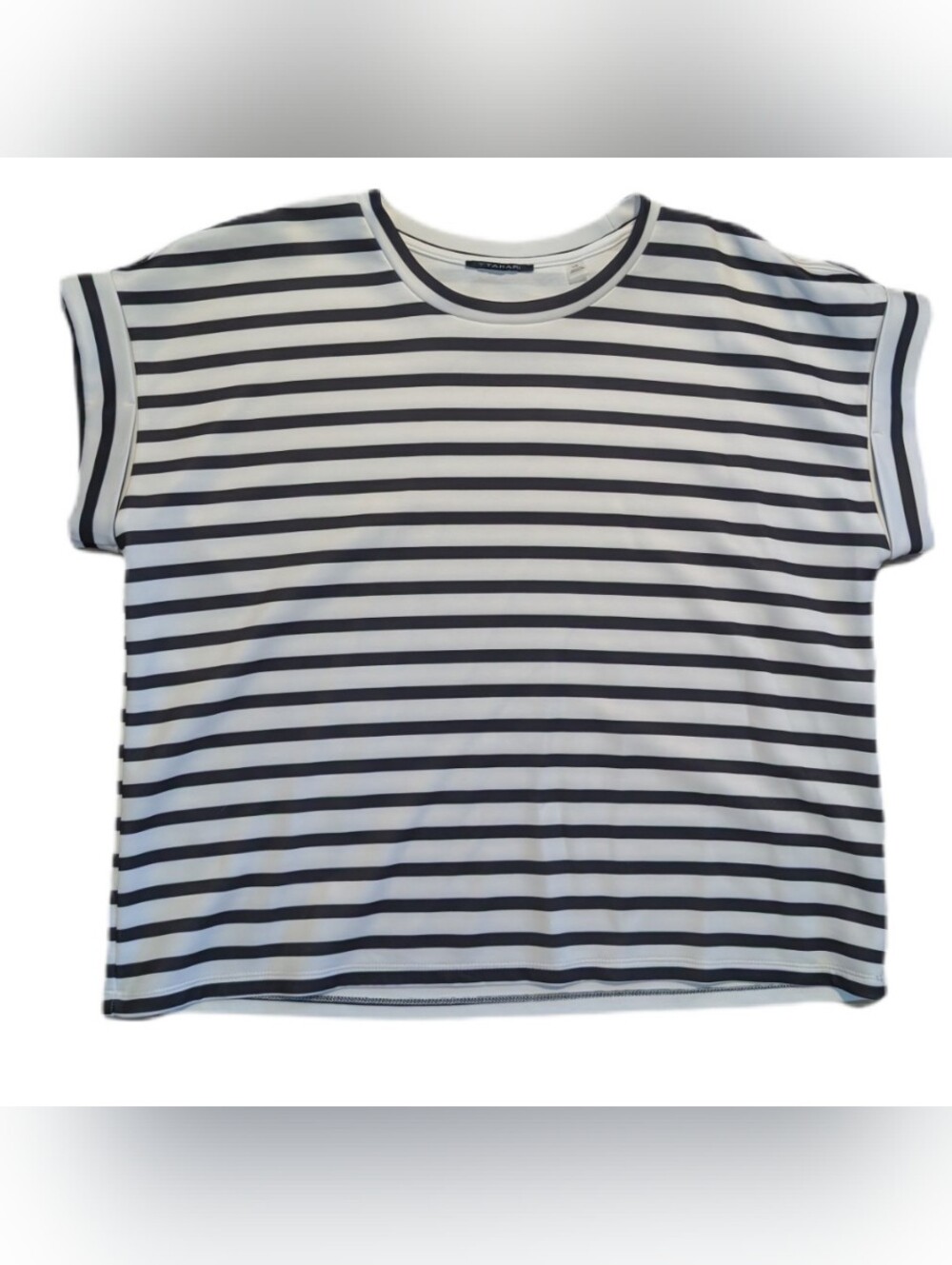 Tahari striped Boxy tee size Large